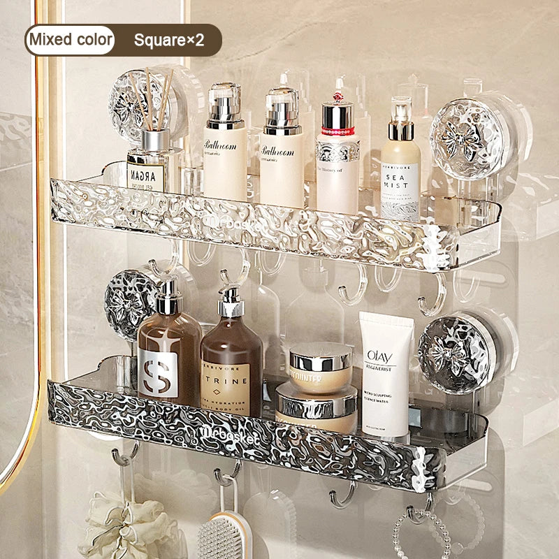 Big Red House Nonperforated WallMounted IndustrialGrade SuctionCup Bathroom Storage Rack