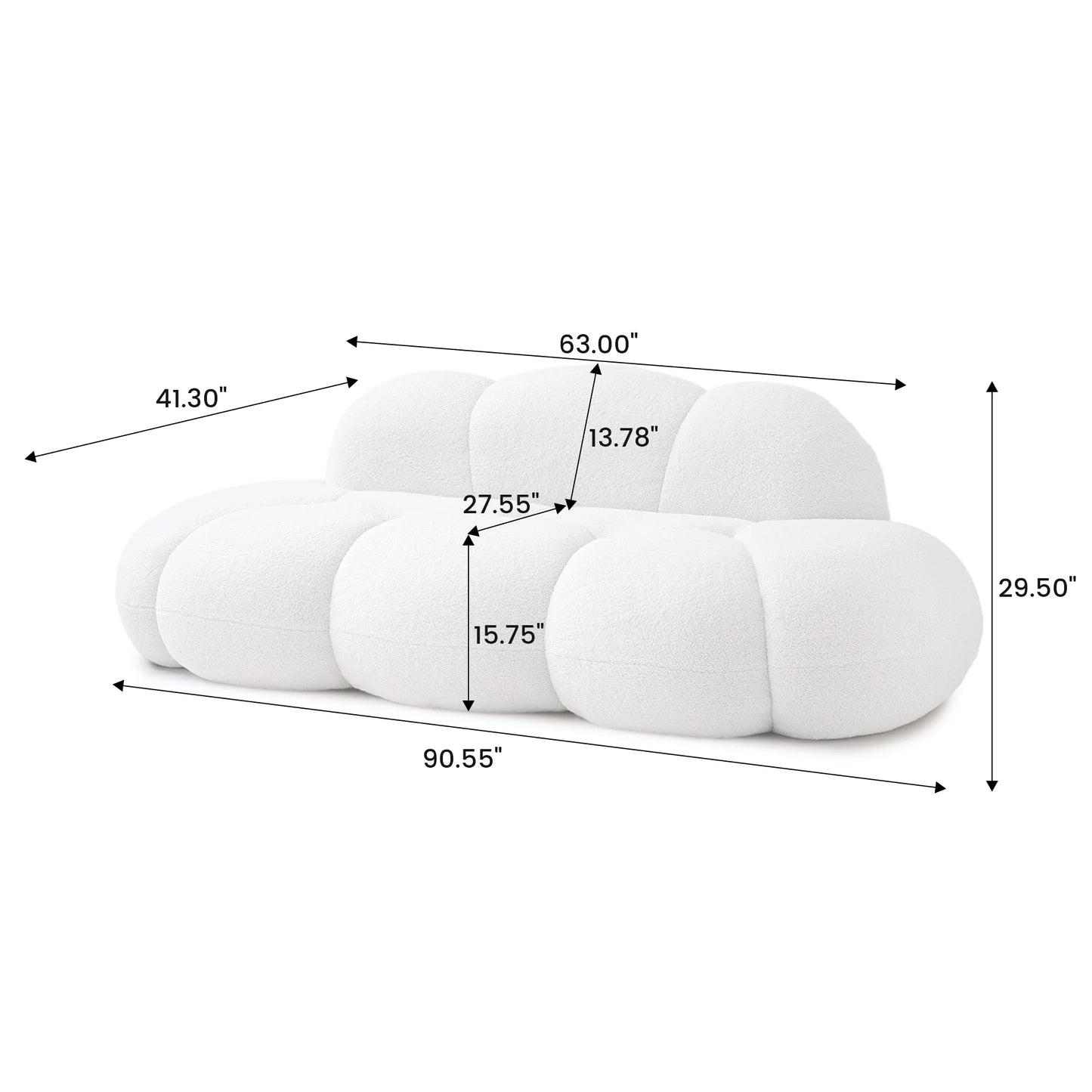 Sdorens Modern Cloud Shaped Couches Sofa for Living Room
