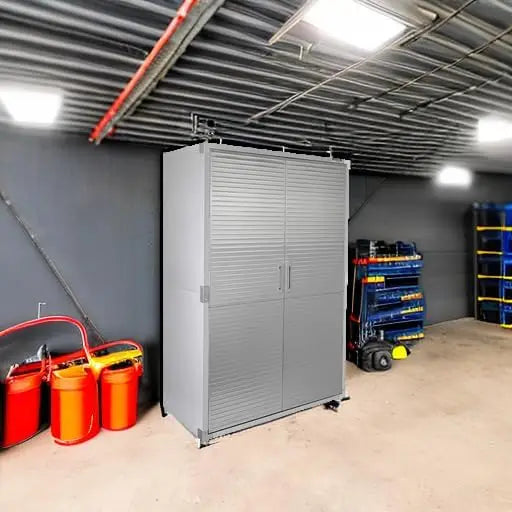 UltraHD Solid Steel Lockable Metal Storage Cabinet, w/Adjustable Shelves for Garage, Warehouse, Office, Classroom, Granite