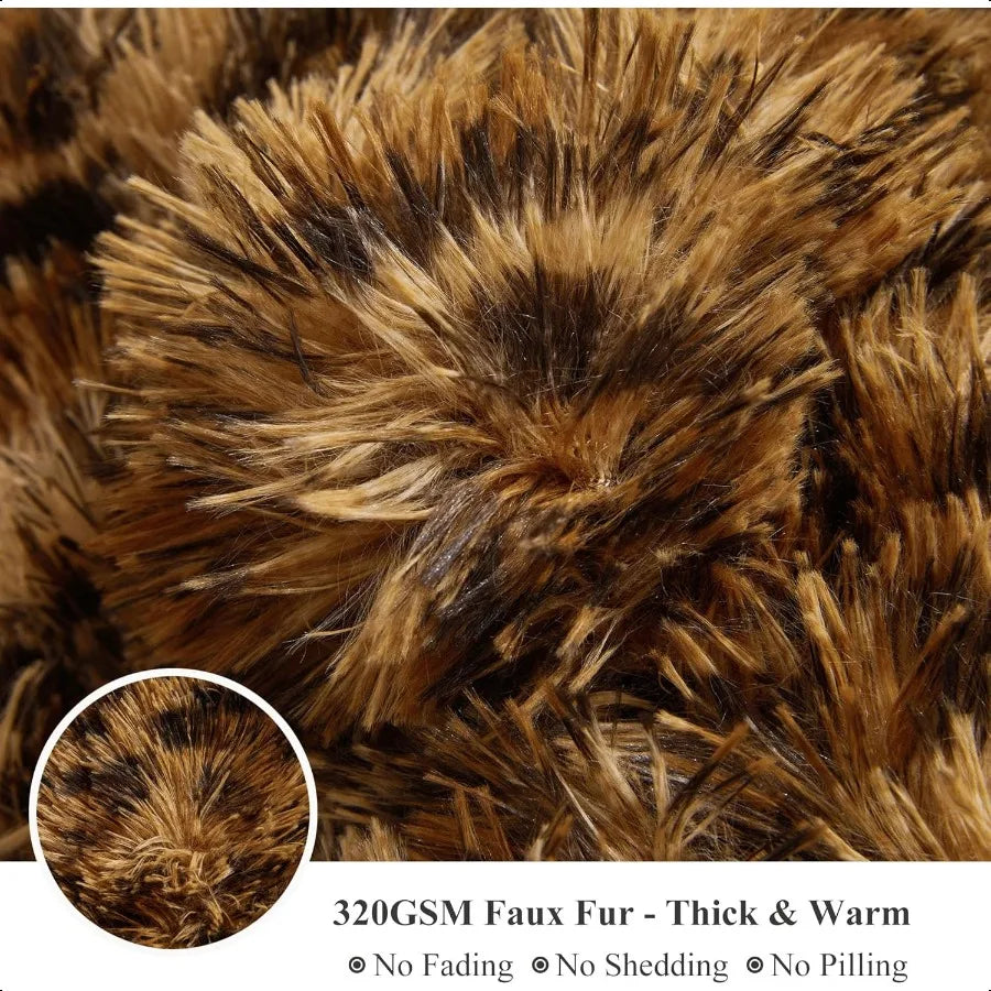 Guangdong Leopard Print Coral Fleece Throw Blanket For Couch Decor