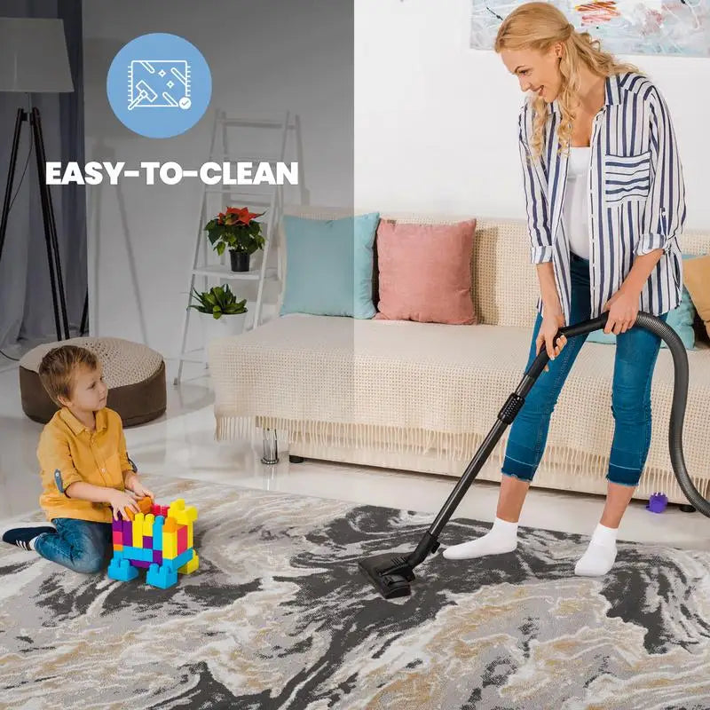 Loom & Luxe Premium Contemporary-Abstract Area Rug Non-Shedding And Stain-Resistant