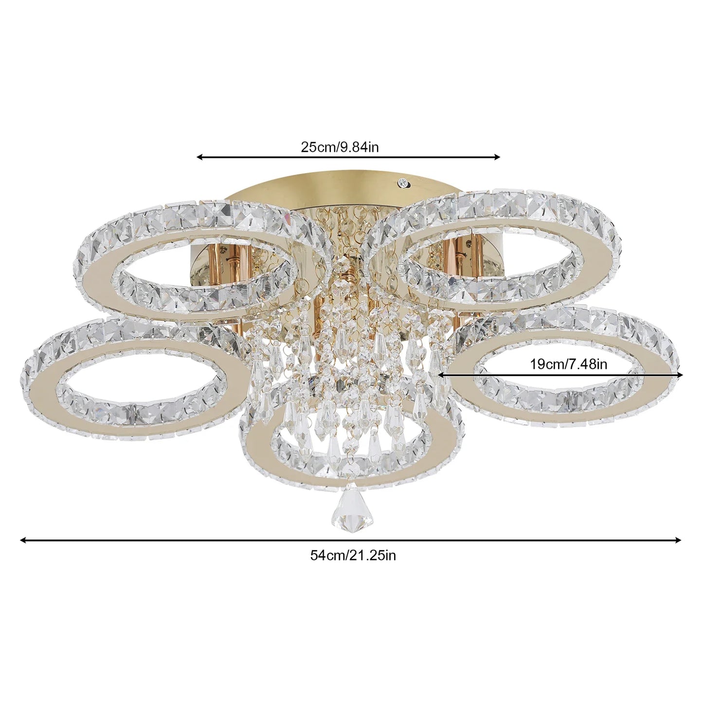 VETRULUS LED Crystal Ceiling Light Chandelier for Living Room