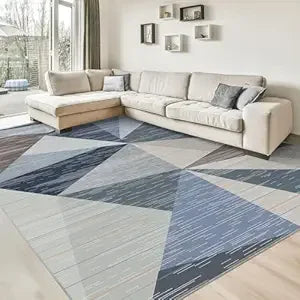 Hign-concerned Machine Washable Geometry Area Rug For Living Room Non Slip Non Shedding