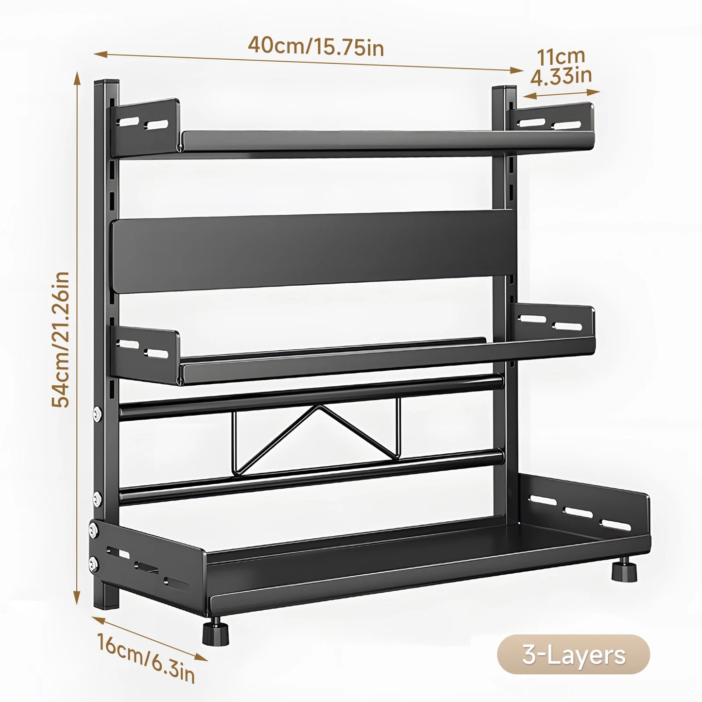 Hign-concerned Multi-Tier Spice Rack Countertop Organizer With Adjustable Shelves