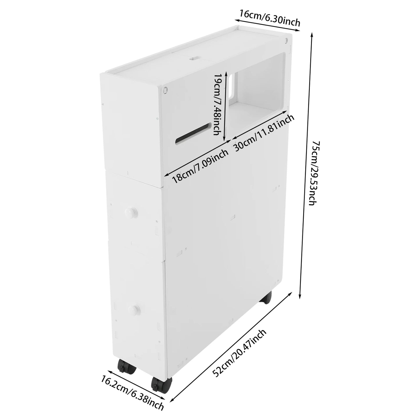 Hign-concerned Premium Bathroom Storage Cabinet Narrow Floorstanding With Drawers