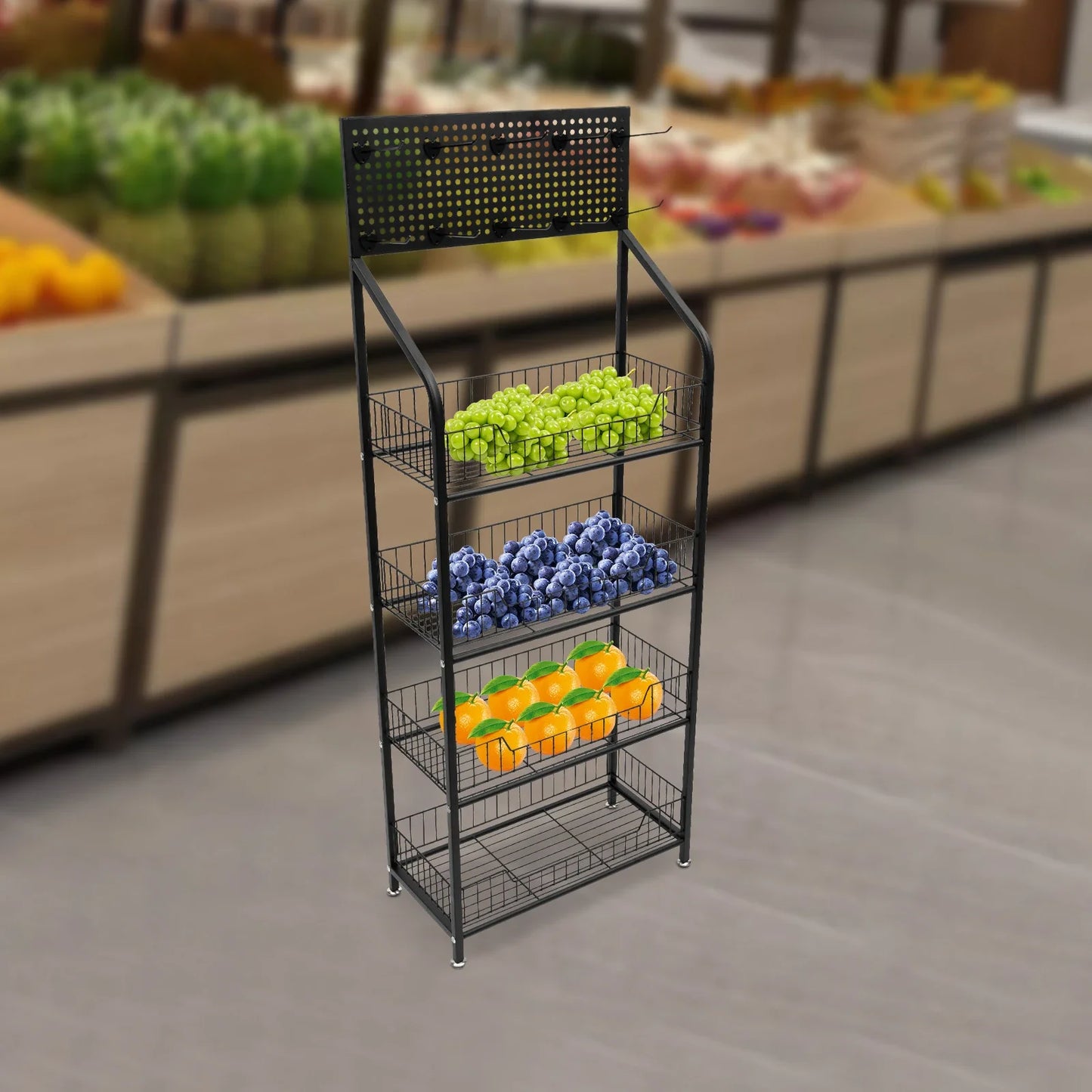 Each Tier 4-Tier Rolling Cart With Locking Wheels Kitchen And Retail Display For Kitchen And Retail Store Use