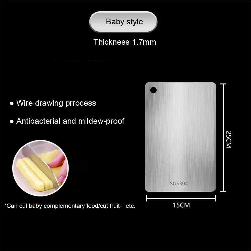 316 Stainless Steel Cutting Board - Thickened Anti-Mold Chopping Board for Vegetables, Meat, Cooking - Durable Kitchen Mat