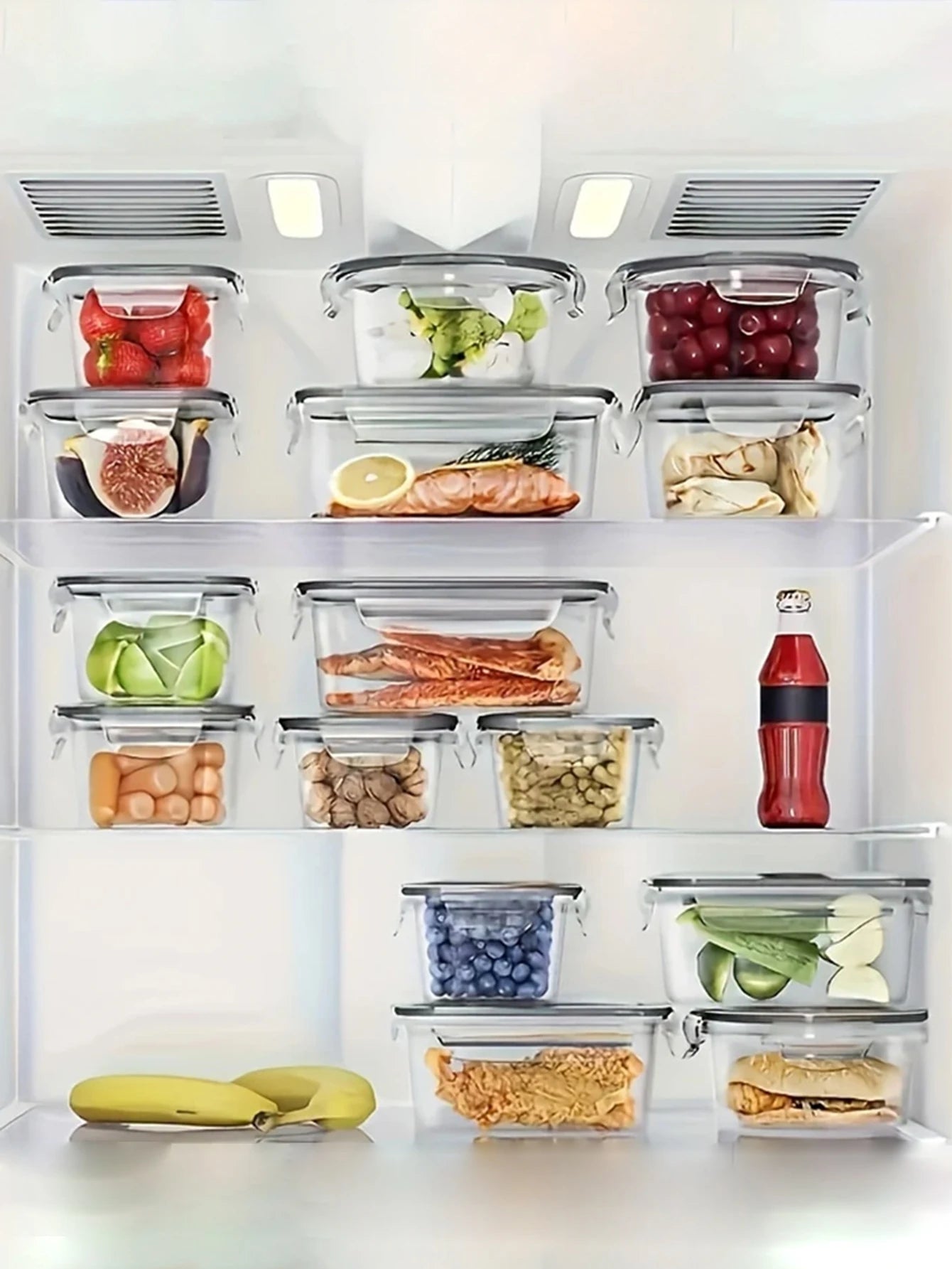 12/24pcs/sealed food storage container with buckle lid is suitable for kitchen organizing fruits vegetables with labels pens