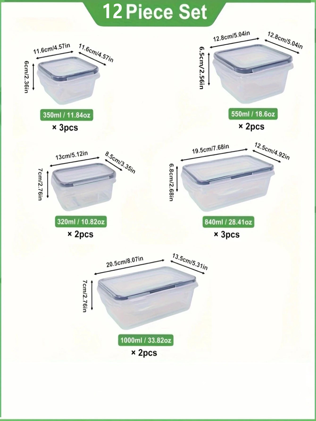 12/24pcs/sealed food storage container with buckle lid is suitable for kitchen organizing fruits vegetables with labels pens