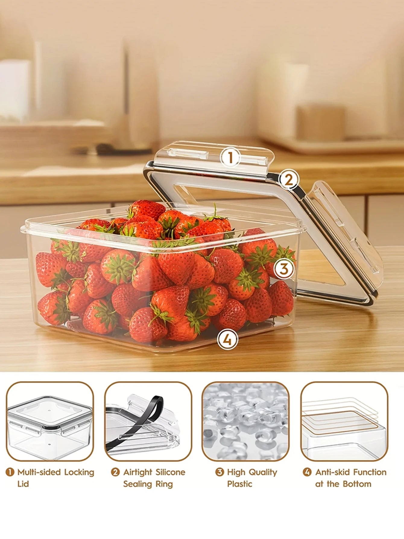 12/24pcs/sealed food storage container with buckle lid is suitable for kitchen organizing fruits vegetables with labels pens
