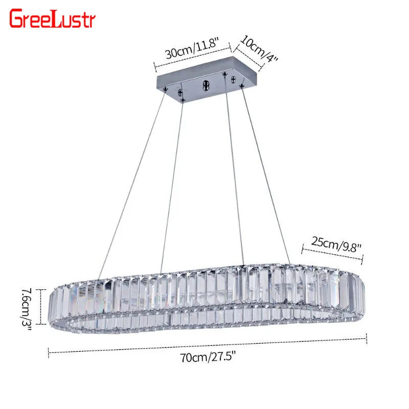 GreeLustr Modern K9 Crystal LED Chandelier Lighting Fixture
