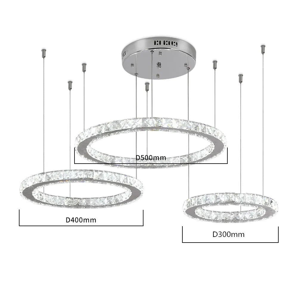 GreeLustr Modern K9 Crystal LED Chandelier Lighting Fixture