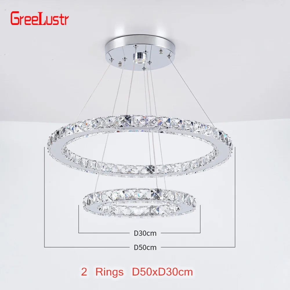 GreeLustr Modern K9 Crystal LED Chandelier Lighting Fixture