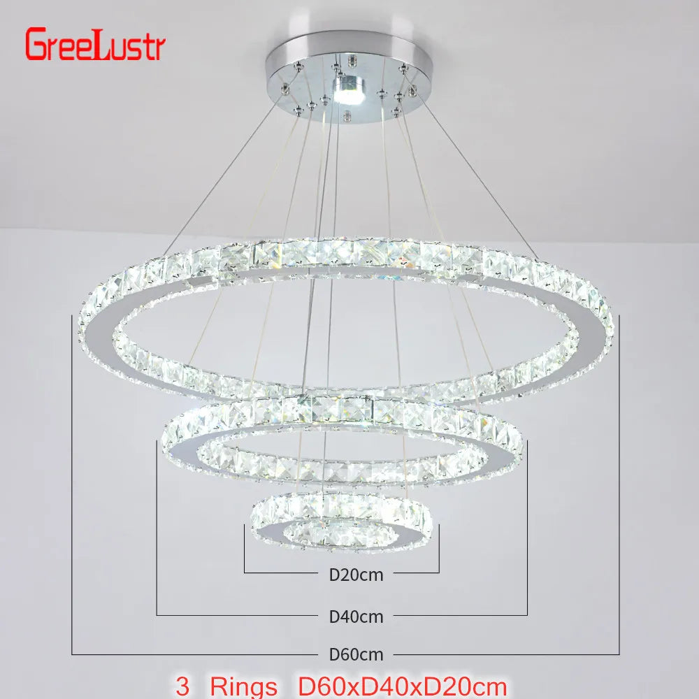 GreeLustr Modern K9 Crystal LED Chandelier Lighting Fixture