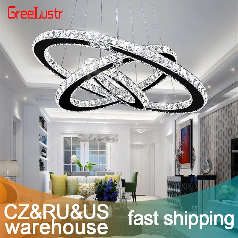 GreeLustr Modern K9 Crystal LED Chandelier Lighting Fixture