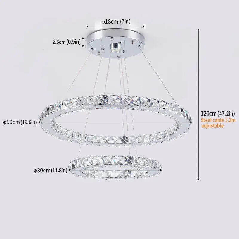 VETRULUSB Crystal LED Ring Pendant Chandelier Modern Ceiling Light
