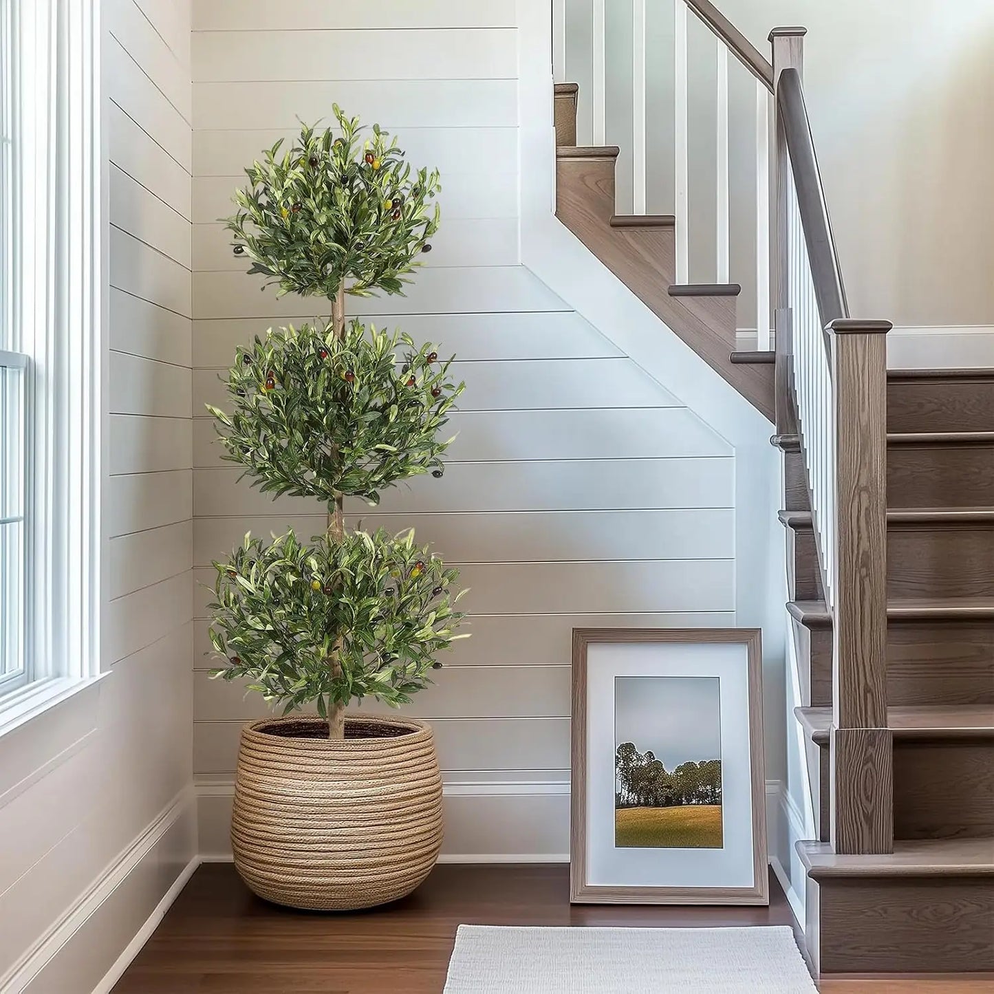 HiMISSCN Artificial Olive Tree In Planter For Home Office Decor