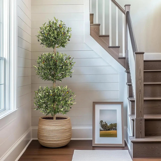 HiMISSCN Artificial Olive Tree In Planter For Home Office Decor