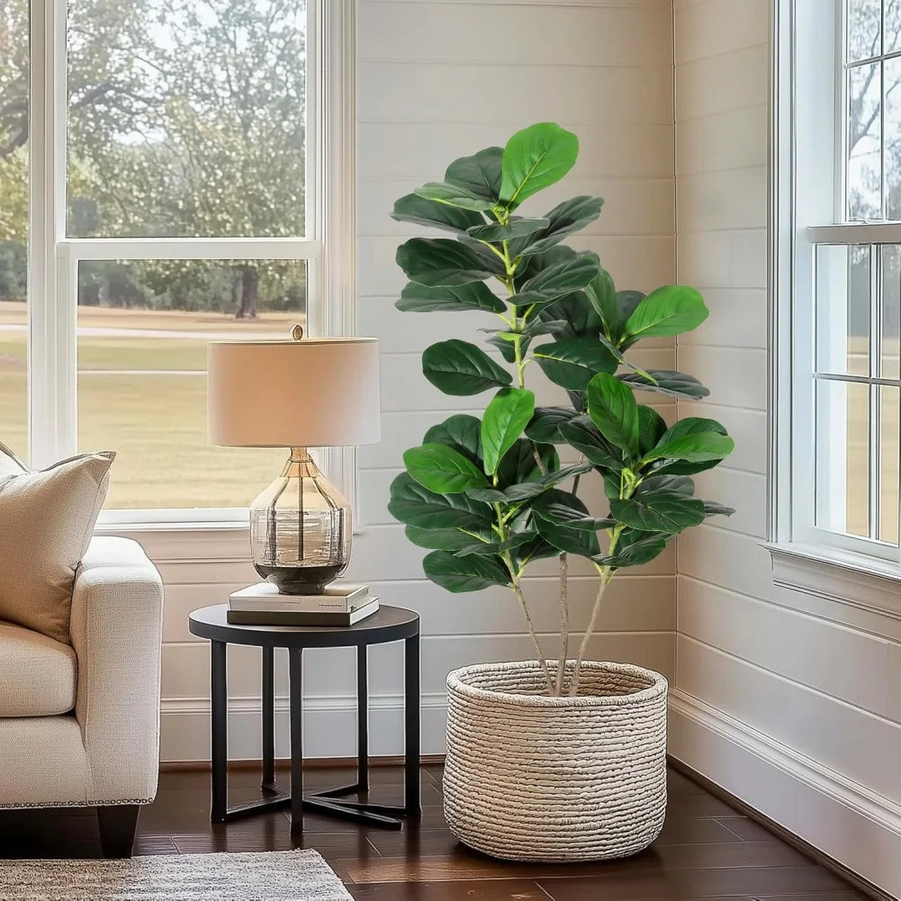 HiMISCN Fiddle Leaf Fig Tree Artificial Plant With Pot
