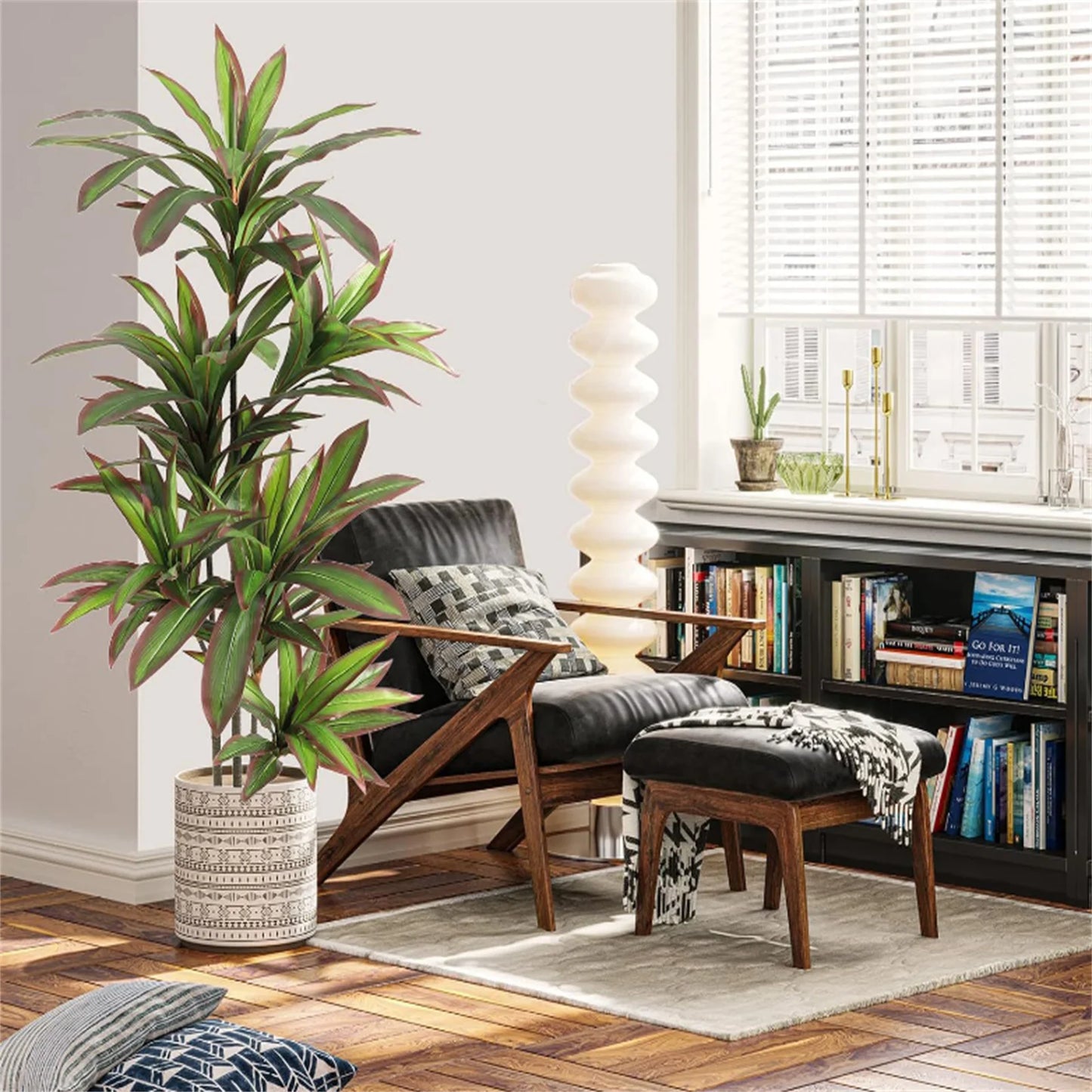 Artificial Dracaena Indoor Plant in Pot With Adjustable Branches