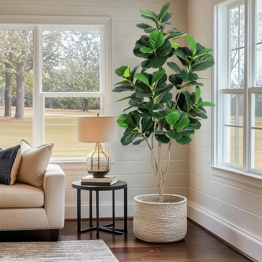 HiMISCN Fiddle Leaf Fig Tree Artificial Plant With Pot