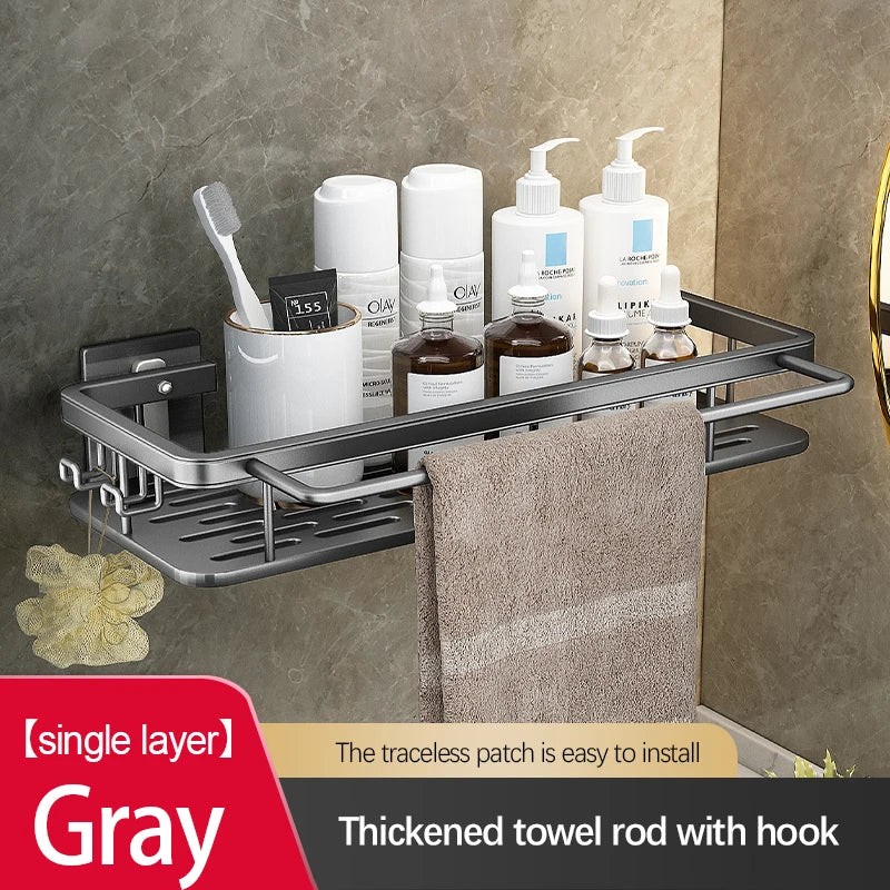 Big Red House Bathroom Storage Rack Stainless Steel Suction Cup