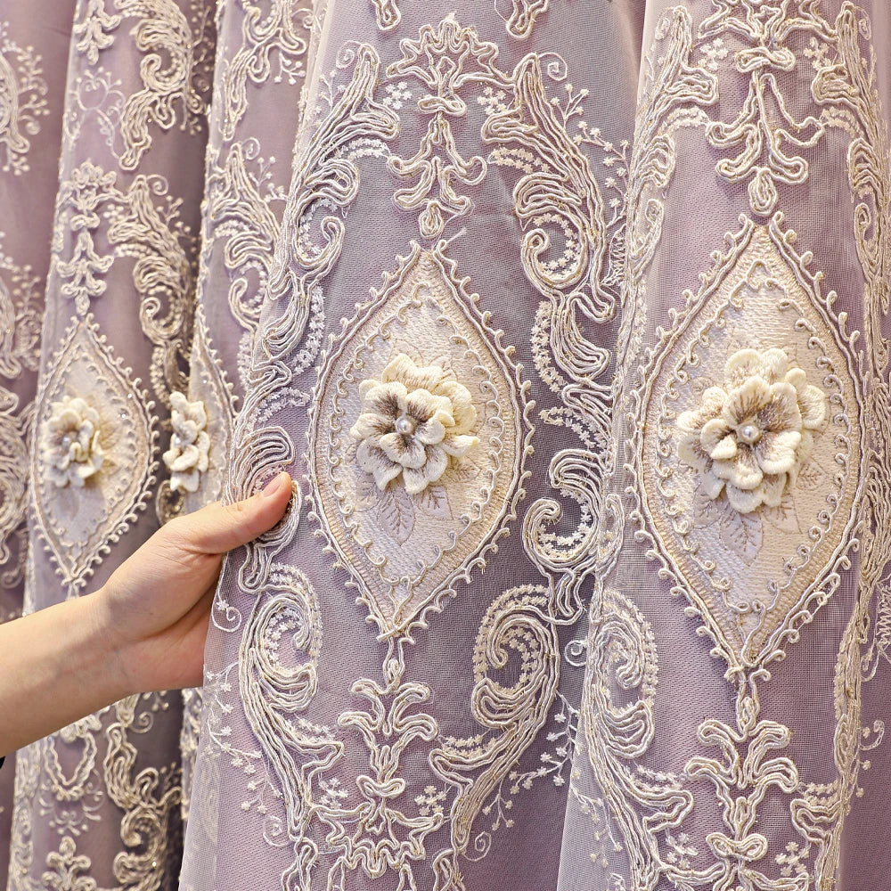 CN Zhejiang Tatting Luxury Vintage Embroidered Curtain