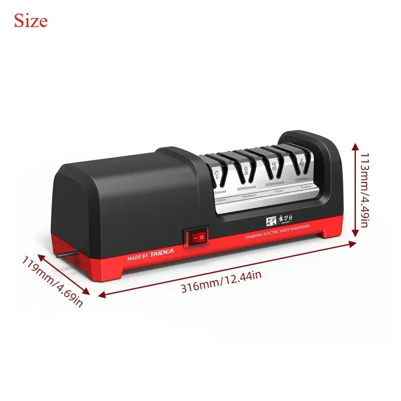TAIDEA Top Level TG2102 Electric Diamond Steel Sharpener With  4 Slot For  Kitchen Ceramic Knife
