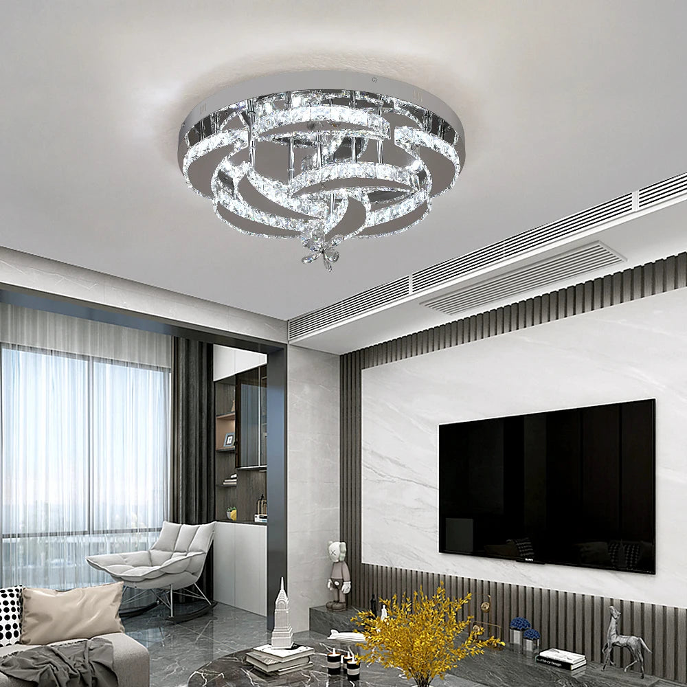 VETRULUS Luxury K9 Crystal Chandelier Modern Ceiling Lamp Dimmable