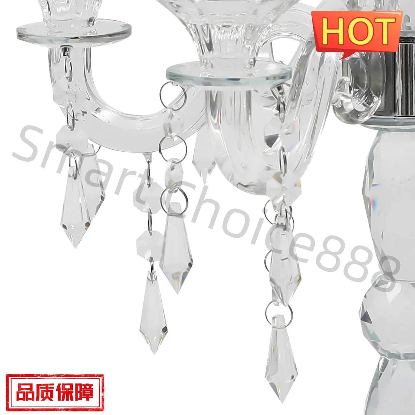 Bymaocar 7 Arms Crystal Candelabra Wedding Centerpiece Candle Holder