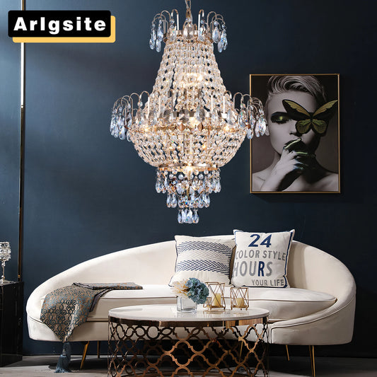 ARLGSITE Luxury Crystal Chandelier European Imperial Style 7 Light