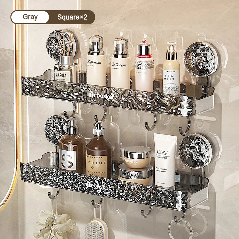 Big Red House Nonperforated WallMounted IndustrialGrade SuctionCup Bathroom Storage Rack