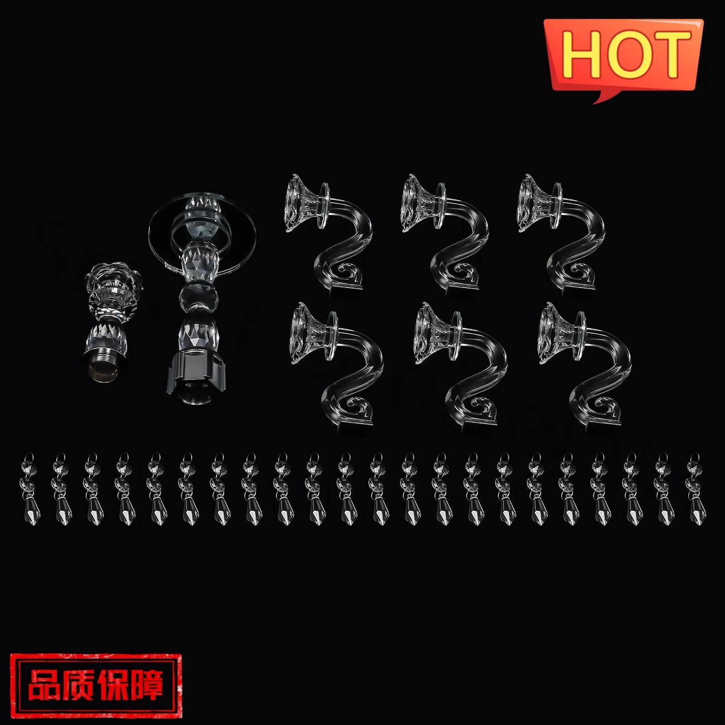 Bymaocar 7 Arms Crystal Candelabra Wedding Centerpiece Candle Holder