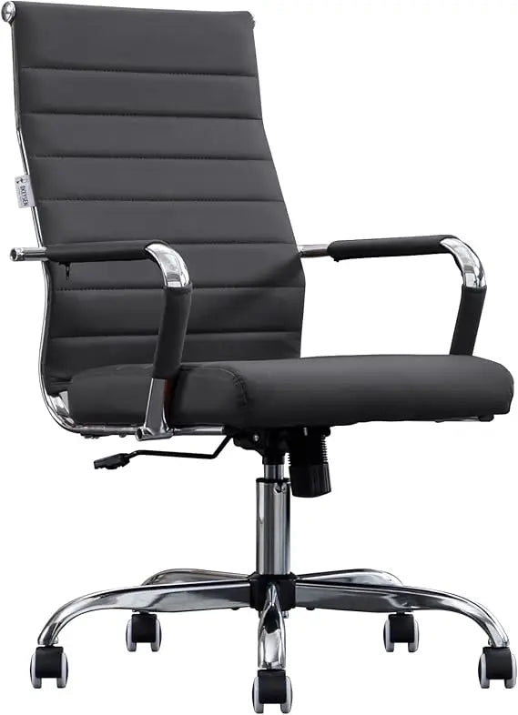 Home Office Chair Ribbed Leather ErgonomicallyDesigned Executive Desk Chair ProlongedUse