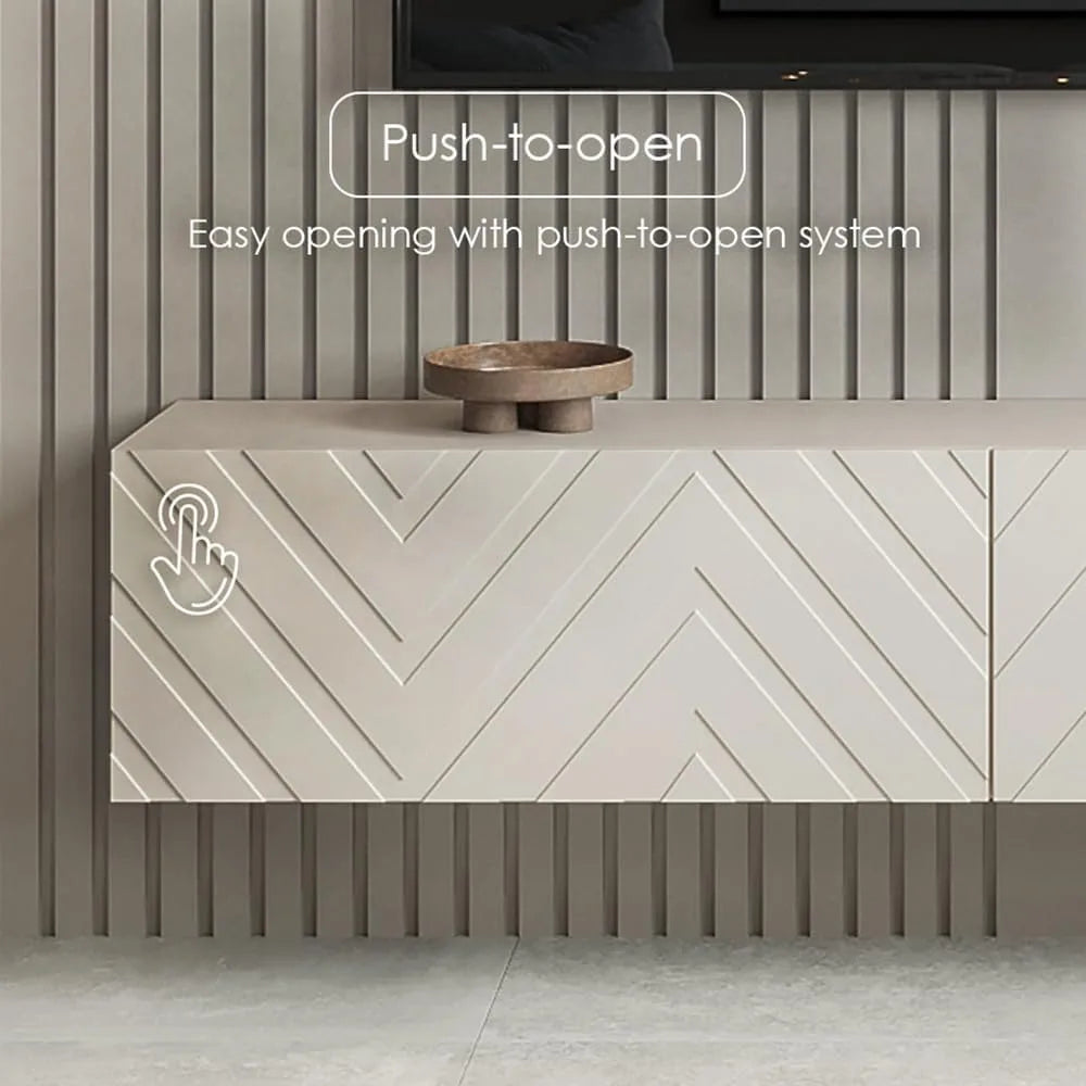 Hign-concerned Floating Wall Mounted TV Stand With Storage Drawers For Living Room