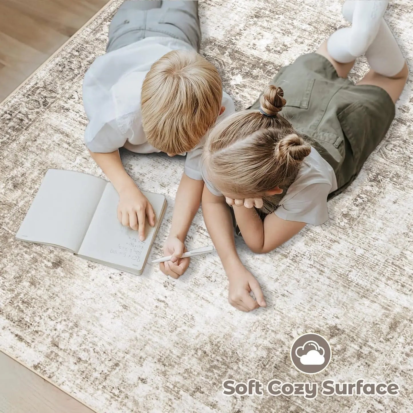 Vintage Boho Medallion Rugs Washable Soft Low-Pile Non-Slip Indoor Carpet