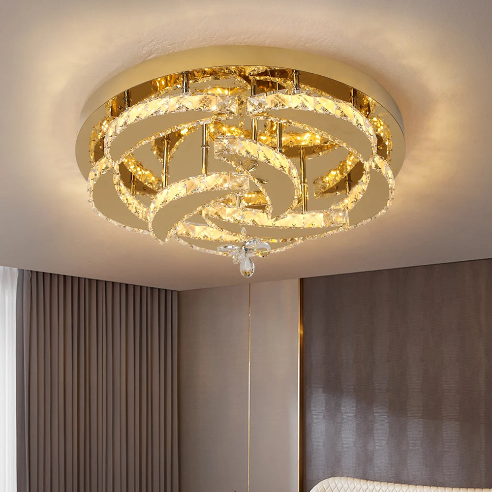 VETRULUS Crystal Ceiling Lamp Dimmable Led Chandelier