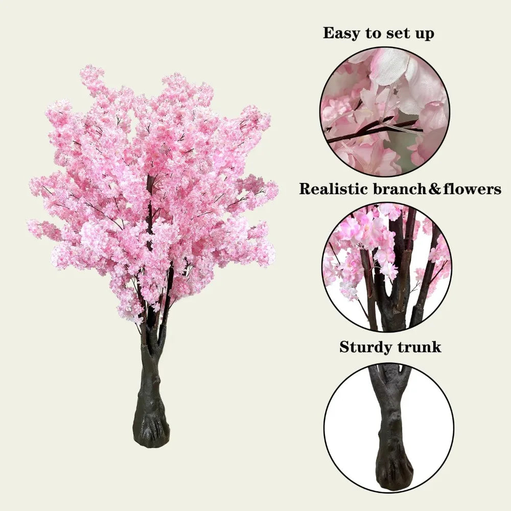 Built-In Cherry Blossom Artificial Tree for Home Office Decor