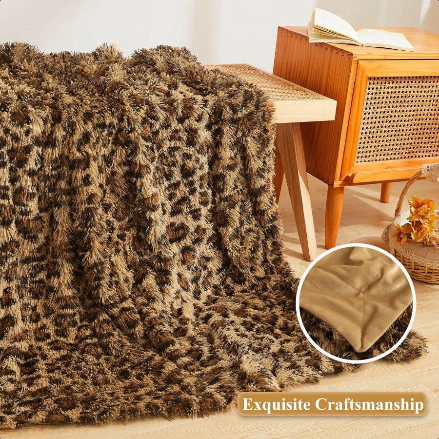 Guangdong Leopard Print Coral Fleece Throw Blanket For Couch Decor