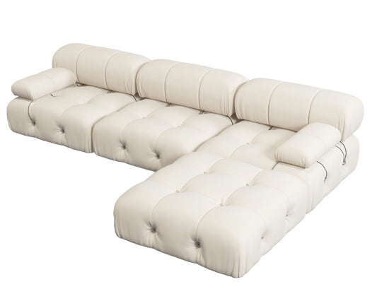CN Guangdong Velvet L Shaped Modular Sectional Sofa With Ottoman