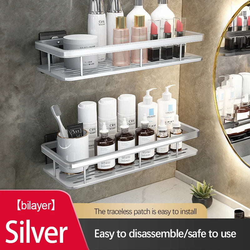 Big Red House Bathroom Storage Rack Stainless Steel Suction Cup