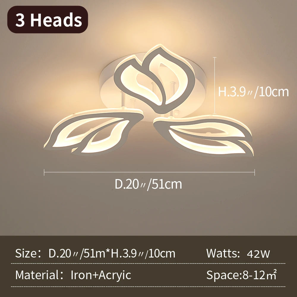 Modern Led Chandelier Light Acrylic Ceiling Lamp Living Dining Room Luminair Minimalis Indoor Hotel Flower Decor Pendant Fixture