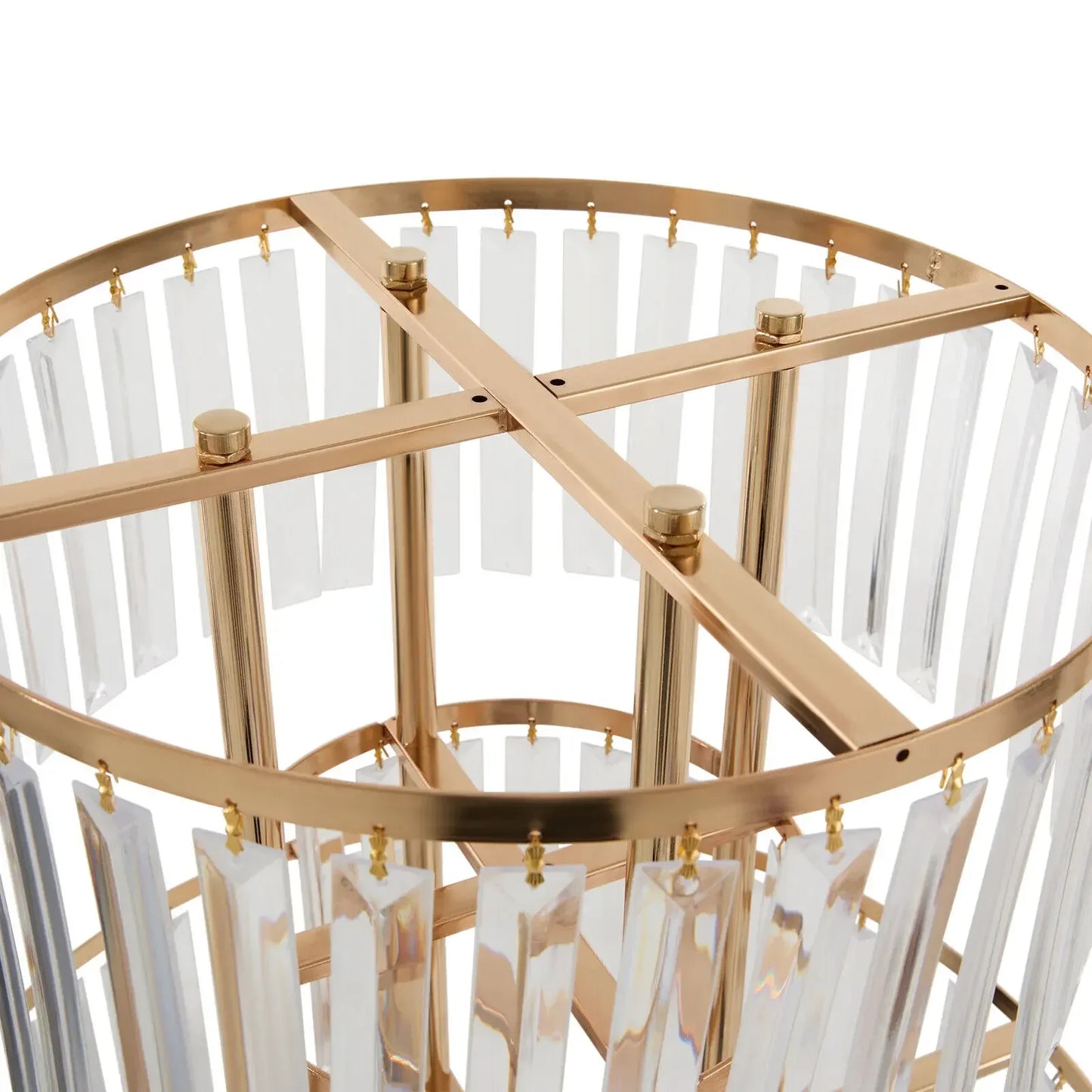 Hign-concerned Free Standing 5-Tier Iron Acrylic Wedding Centerpiece Stand For Elegant Table Decor