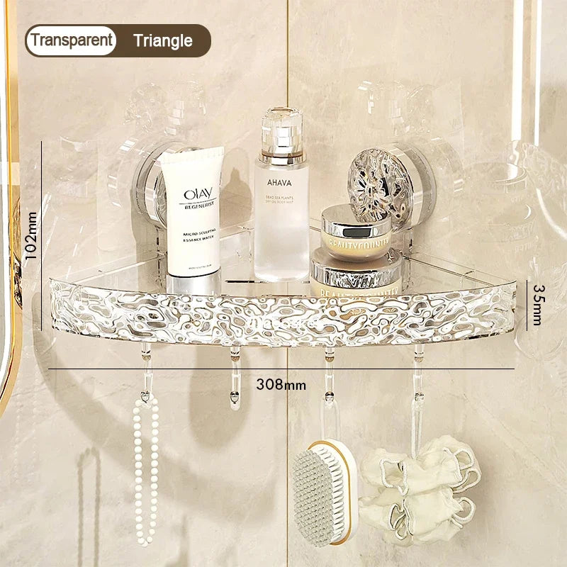 Big Red House Nonperforated WallMounted IndustrialGrade SuctionCup Bathroom Storage Rack