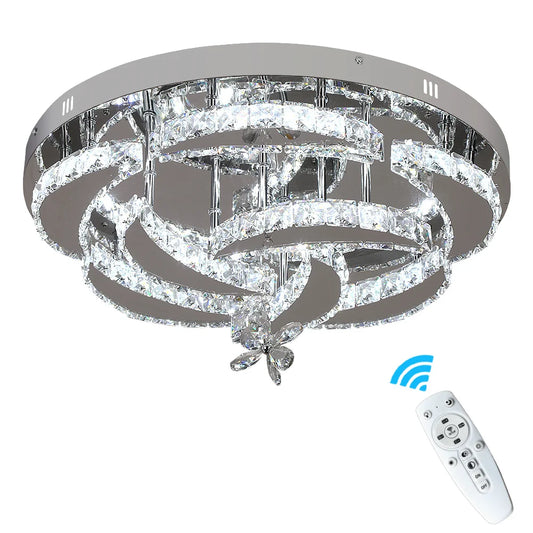 GreeLustr Flower LED Crystal Ceiling Chandelier Lighting Fixture