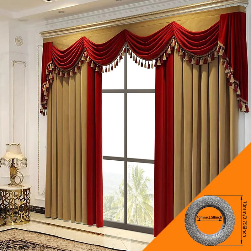 CN Zhejiang Luxury Flannelette Curtains Tatting High Shading Living Room