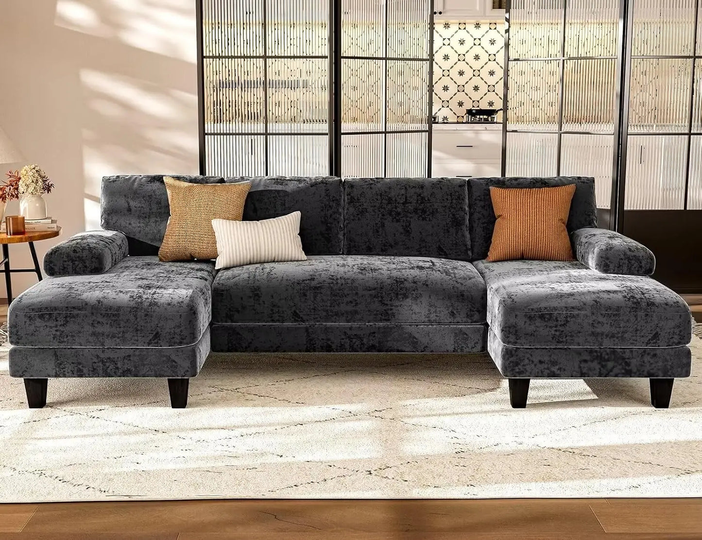 Txtin's U Shaped Sectional Sofa With Double Chaise Living Room