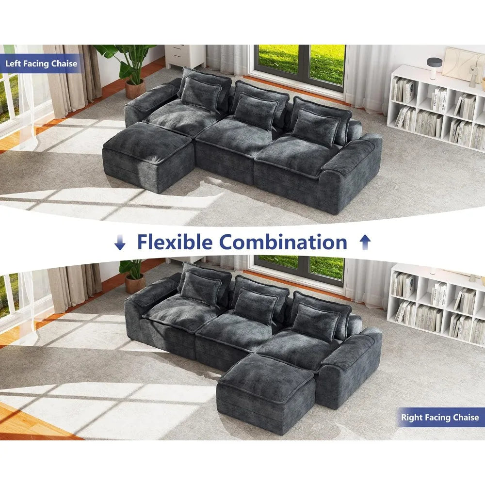 ANGDUO Cloud Sectional Sofa Modular Couch for Living Room