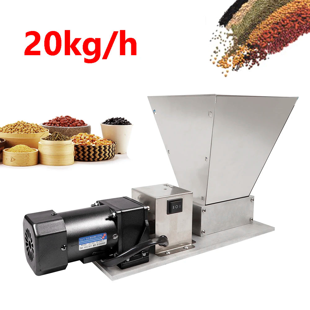 Electric Grain Crusher, Stainless Steel Grinder Big Grinding Machine Mill for Corn Bean Feed Wheat Kitchen Commercial 220V/110V