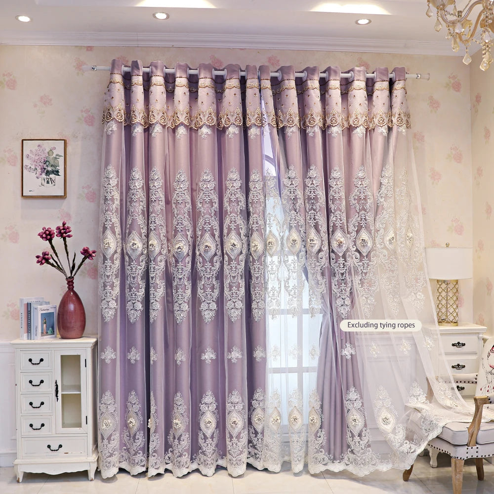 CN Zhejiang Tatting Luxury Vintage Embroidered Curtain